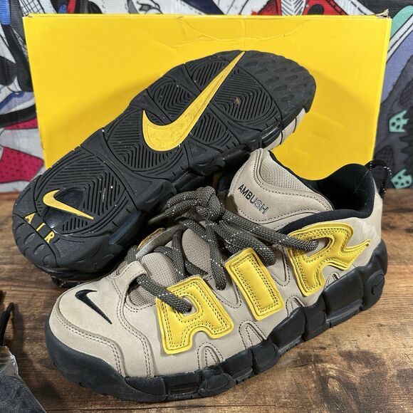 Size 11.5 - AMBUSH x Nike Air More Uptempo Low Vivid Sulfur Limestone FB1299-200 - Picture 2 of 9